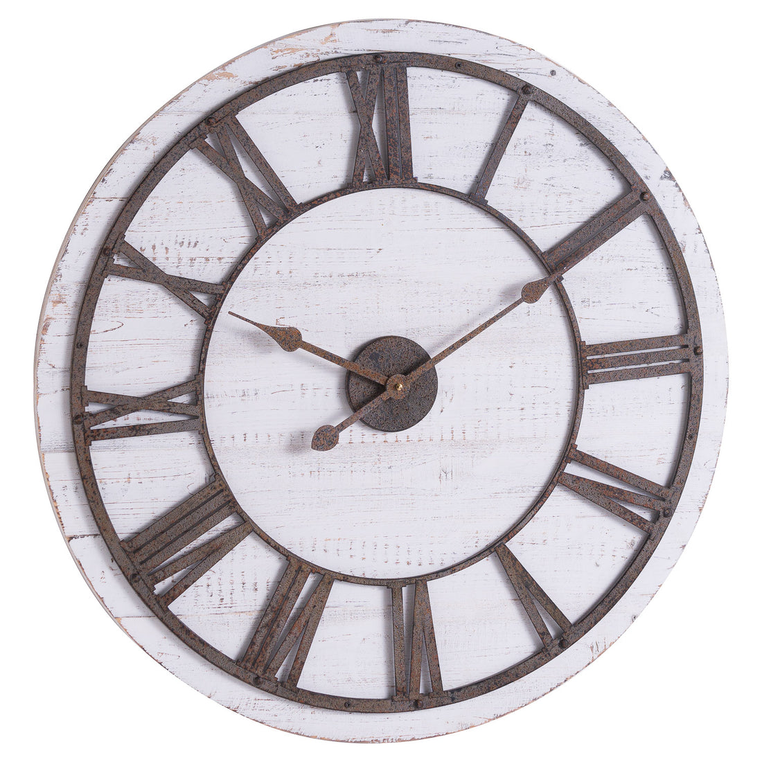 Rustic Wooden Clock With Aged Numerals And Hands – IOVEM