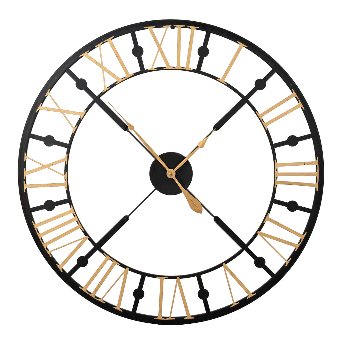 Black And Gold Skeleton Clock – IOVEM