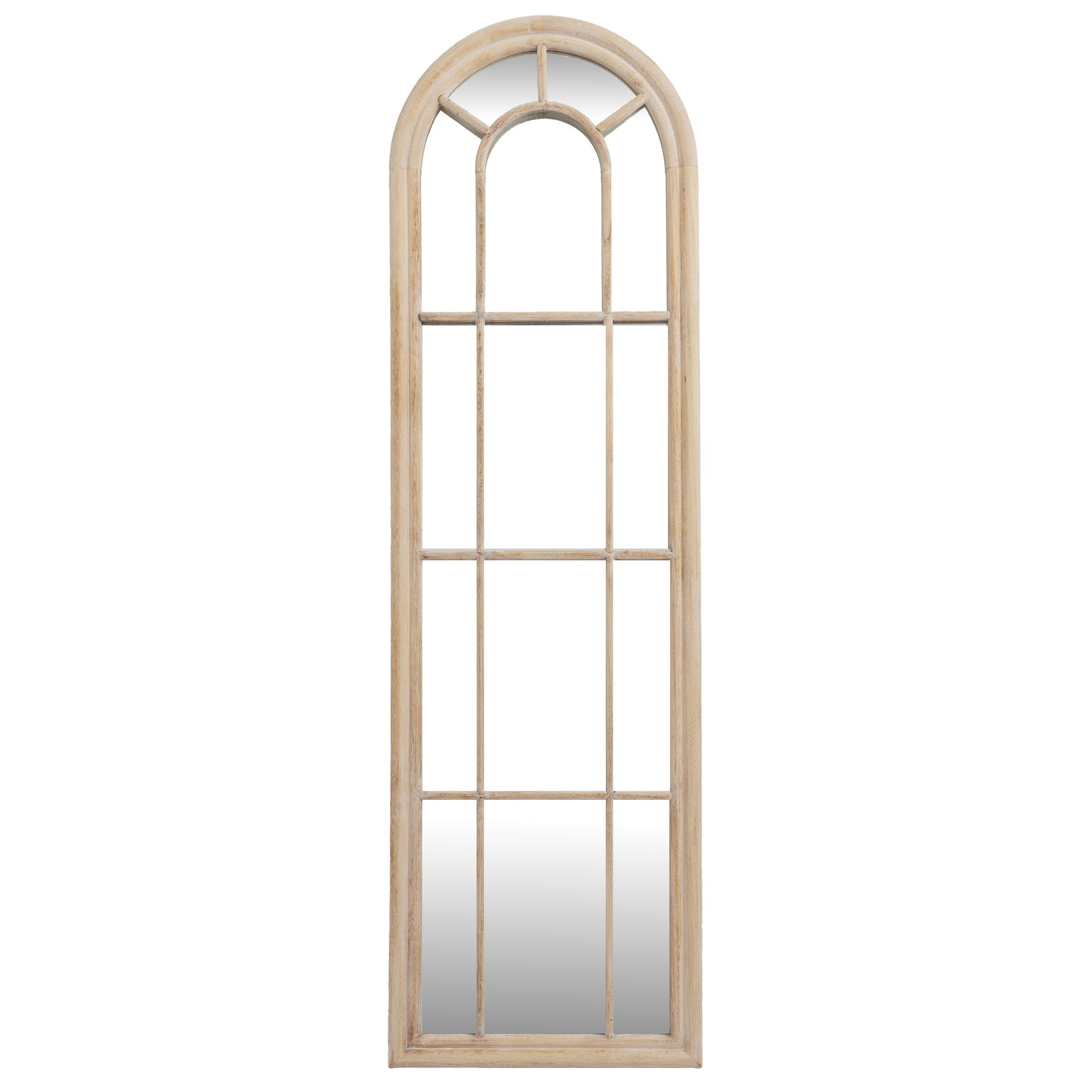 Washed Wood Tall Arched Window Mirror – IOVEM