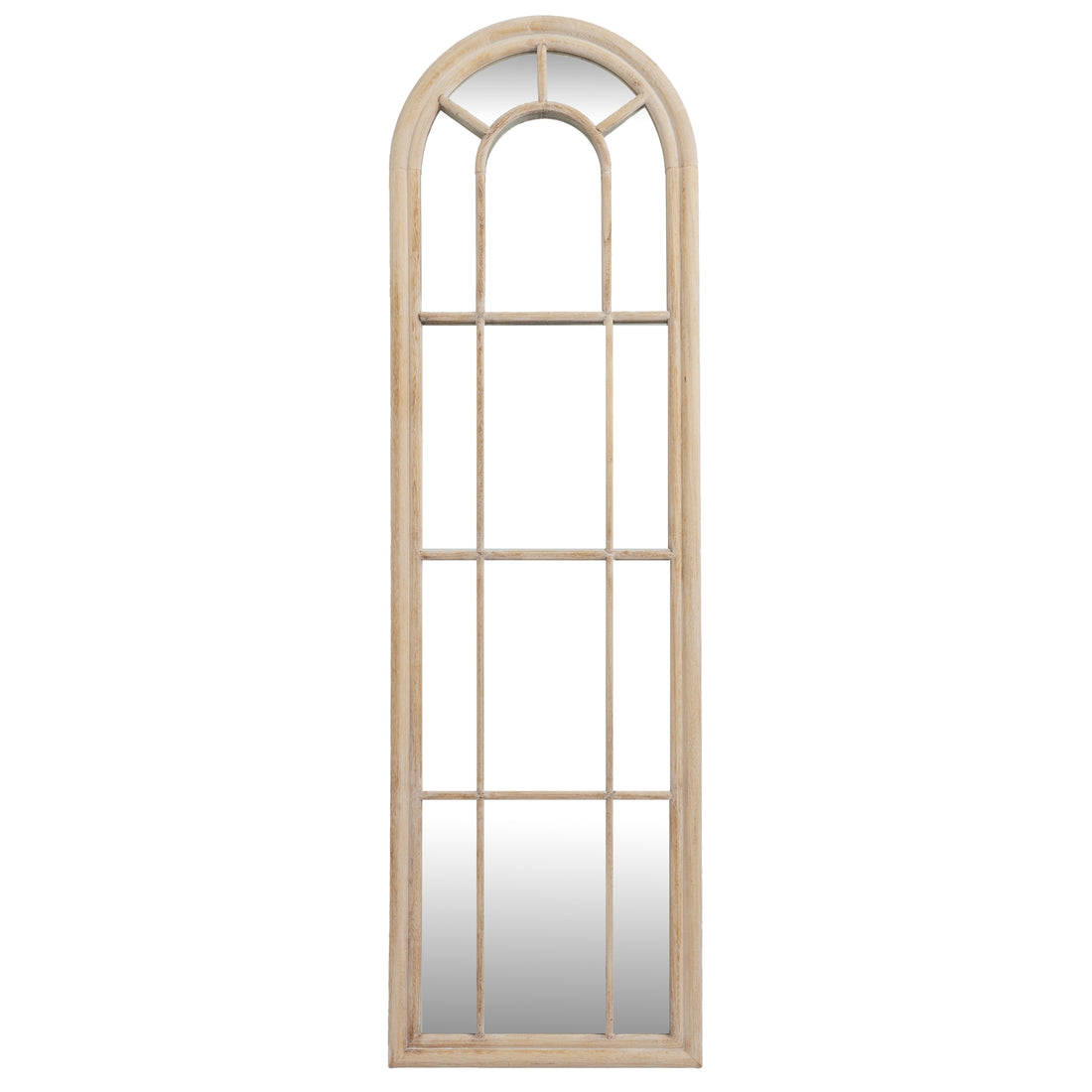 Washed Wood Tall Arched Window Mirror – IOVEM
