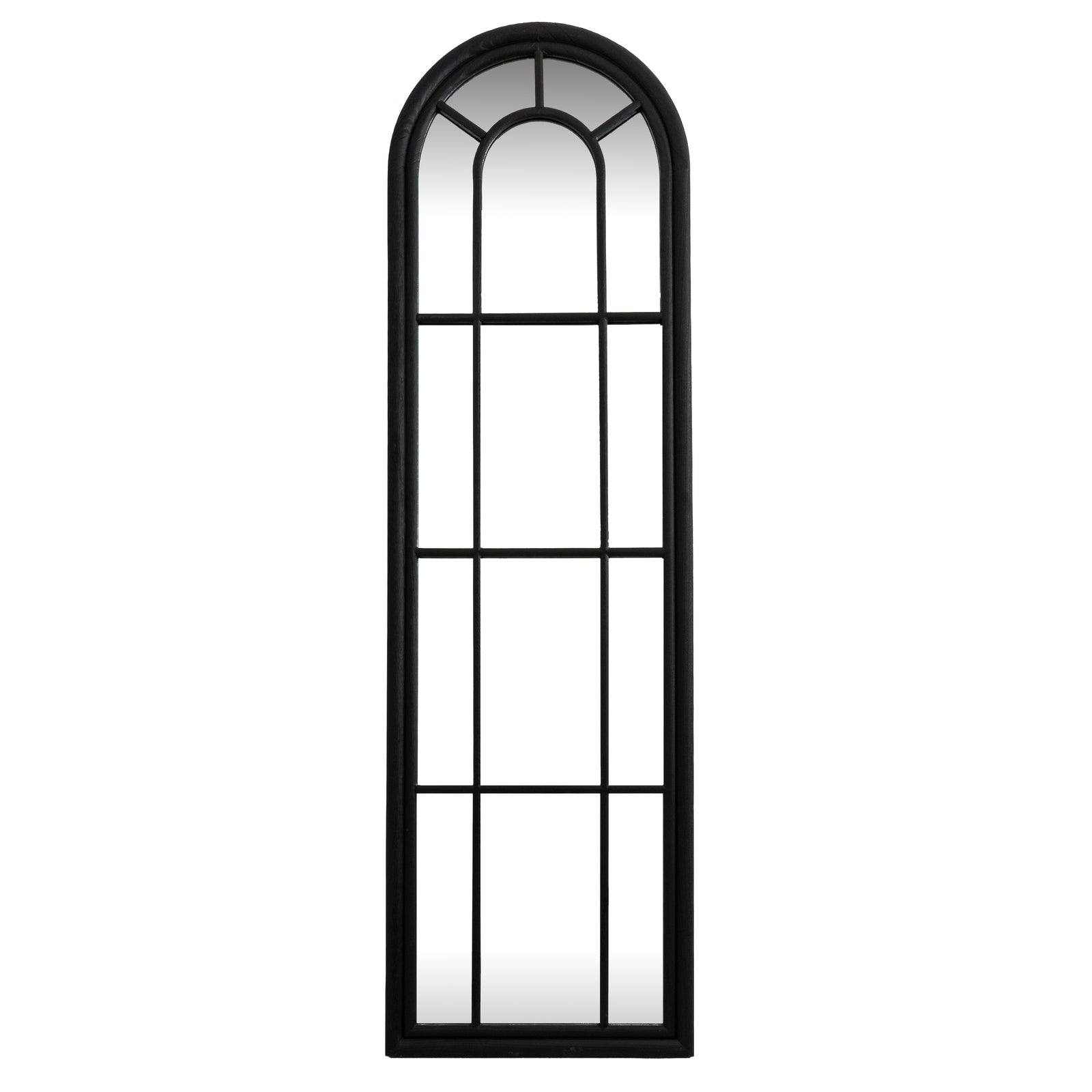 Black Wood Tall Arched Window Mirror – IOVEM
