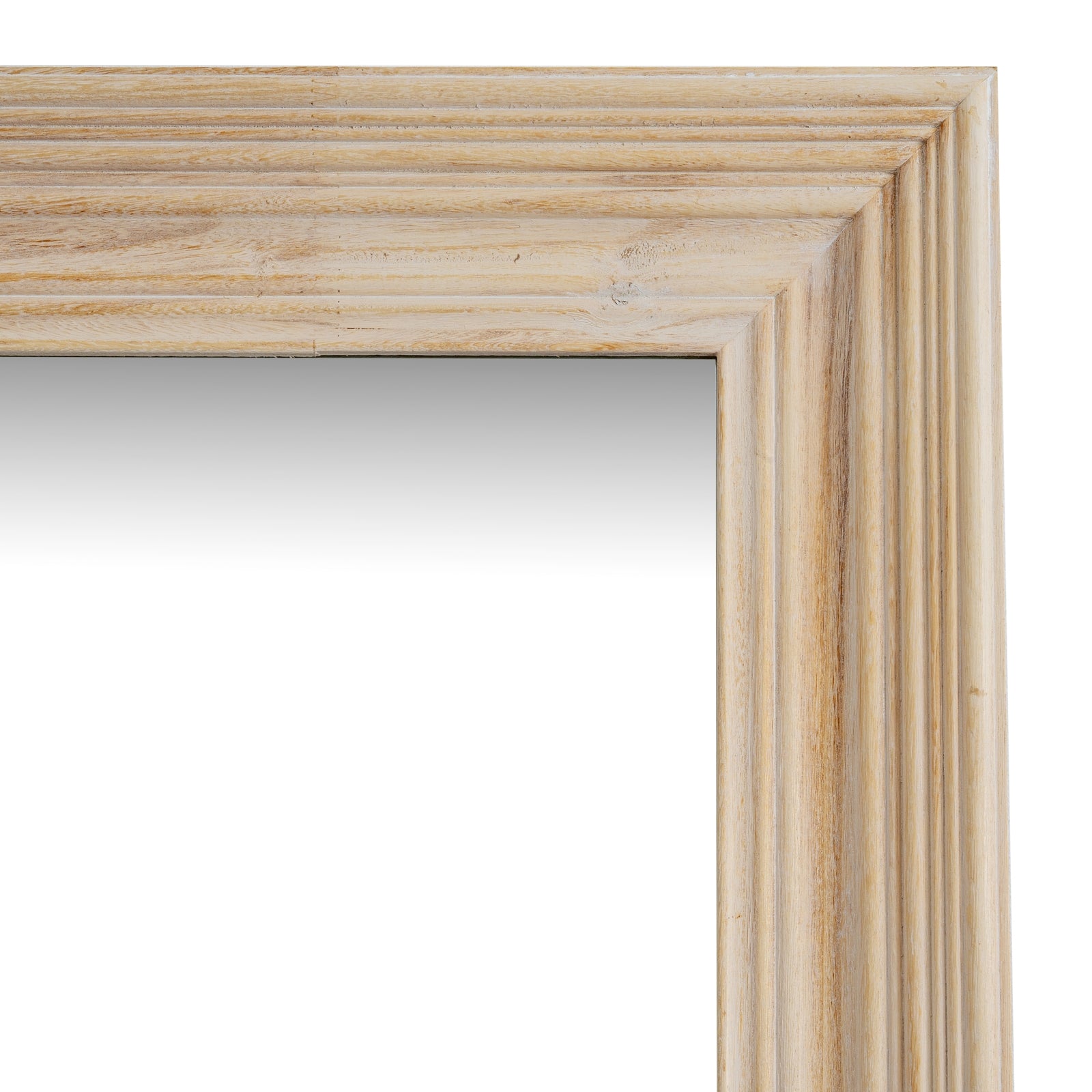 Washed Wood Large Framed Mirror detail – IOVEM