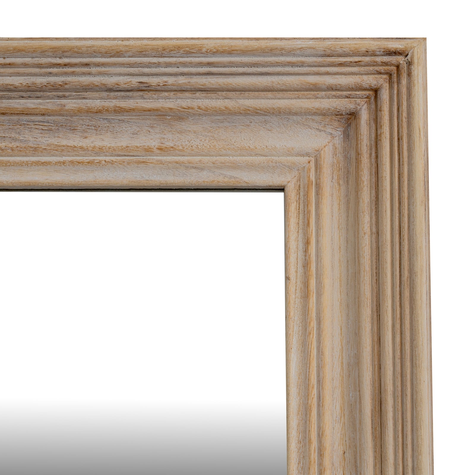 Washed Wood Medium Framed Mirror detail – IOVEM