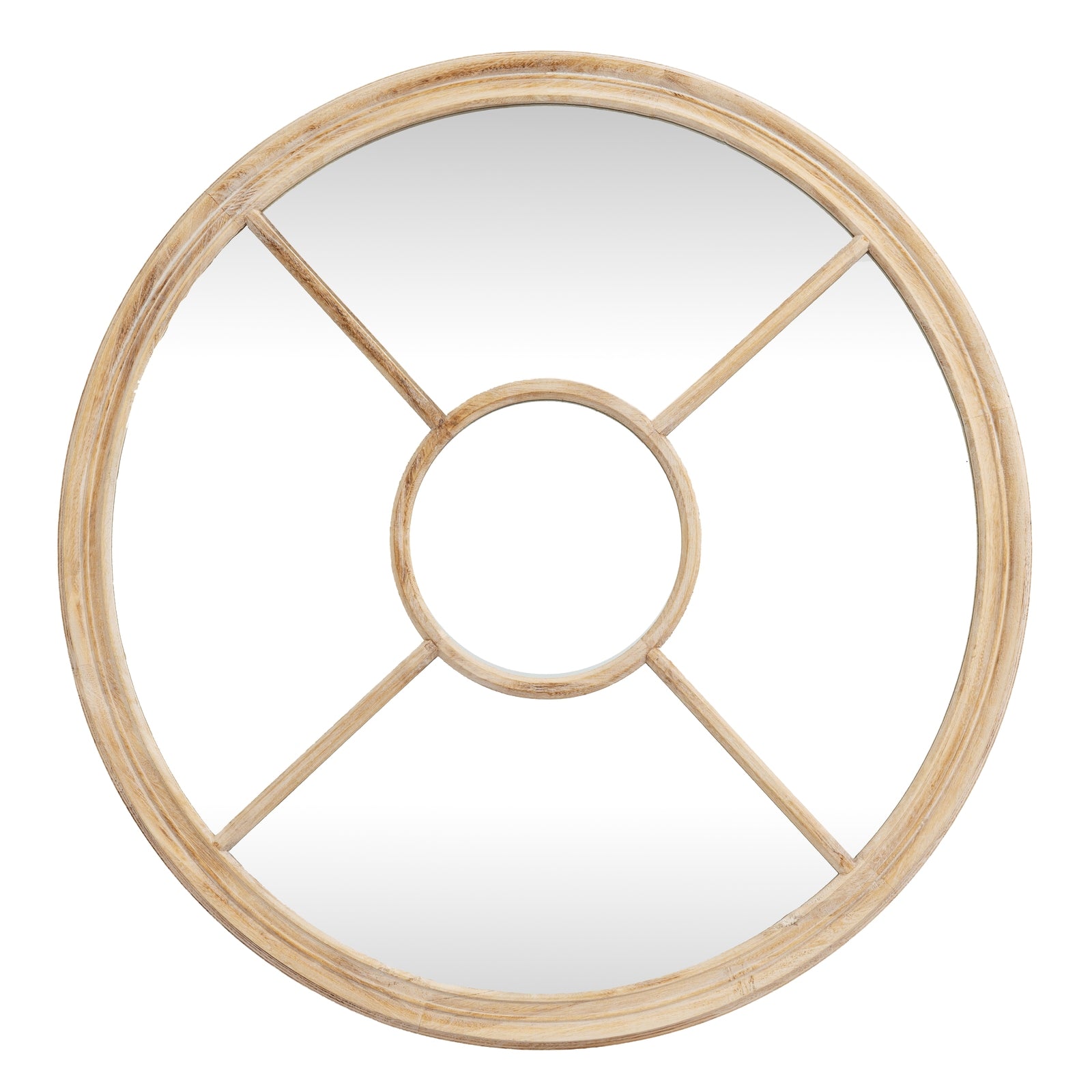 Washed Wood Round Window Mirror – IOVEM