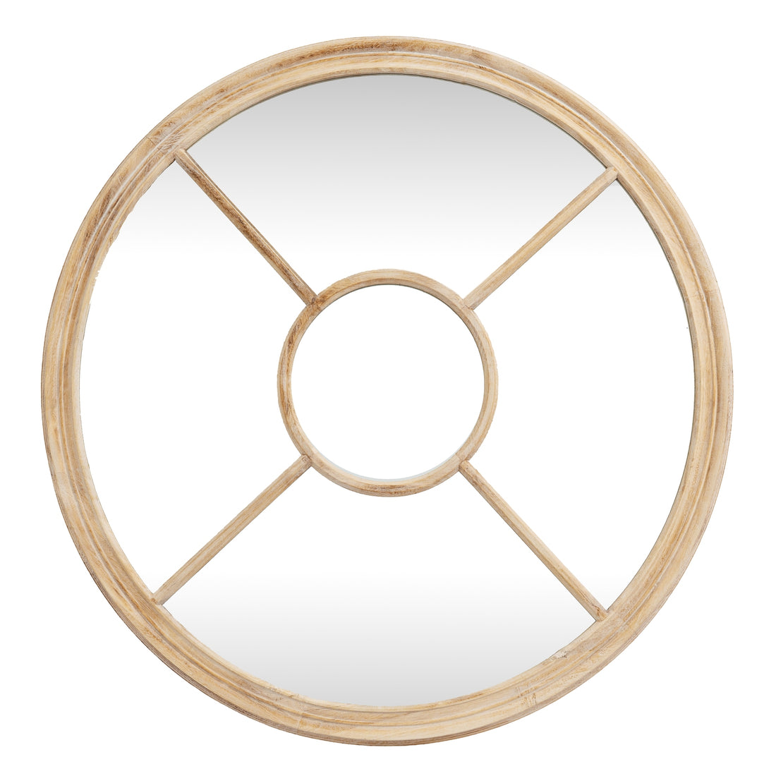 Washed Wood Round Window Mirror – IOVEM