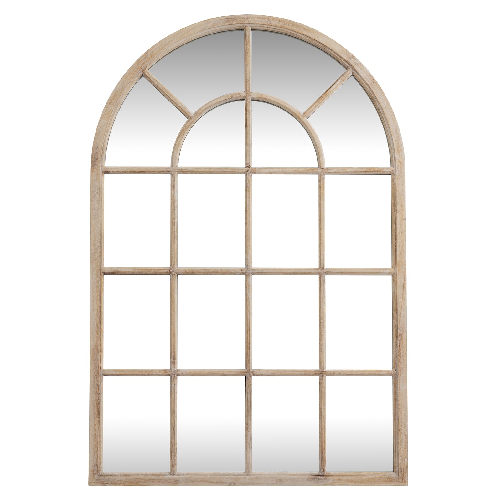 Washed Wood Arched Window Mirror – IOVEM