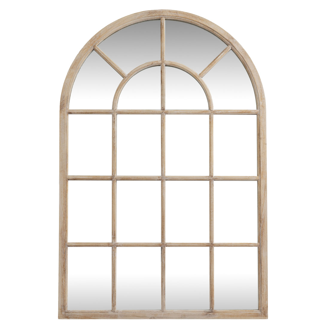 Washed Wood Arched Window Mirror – IOVEM