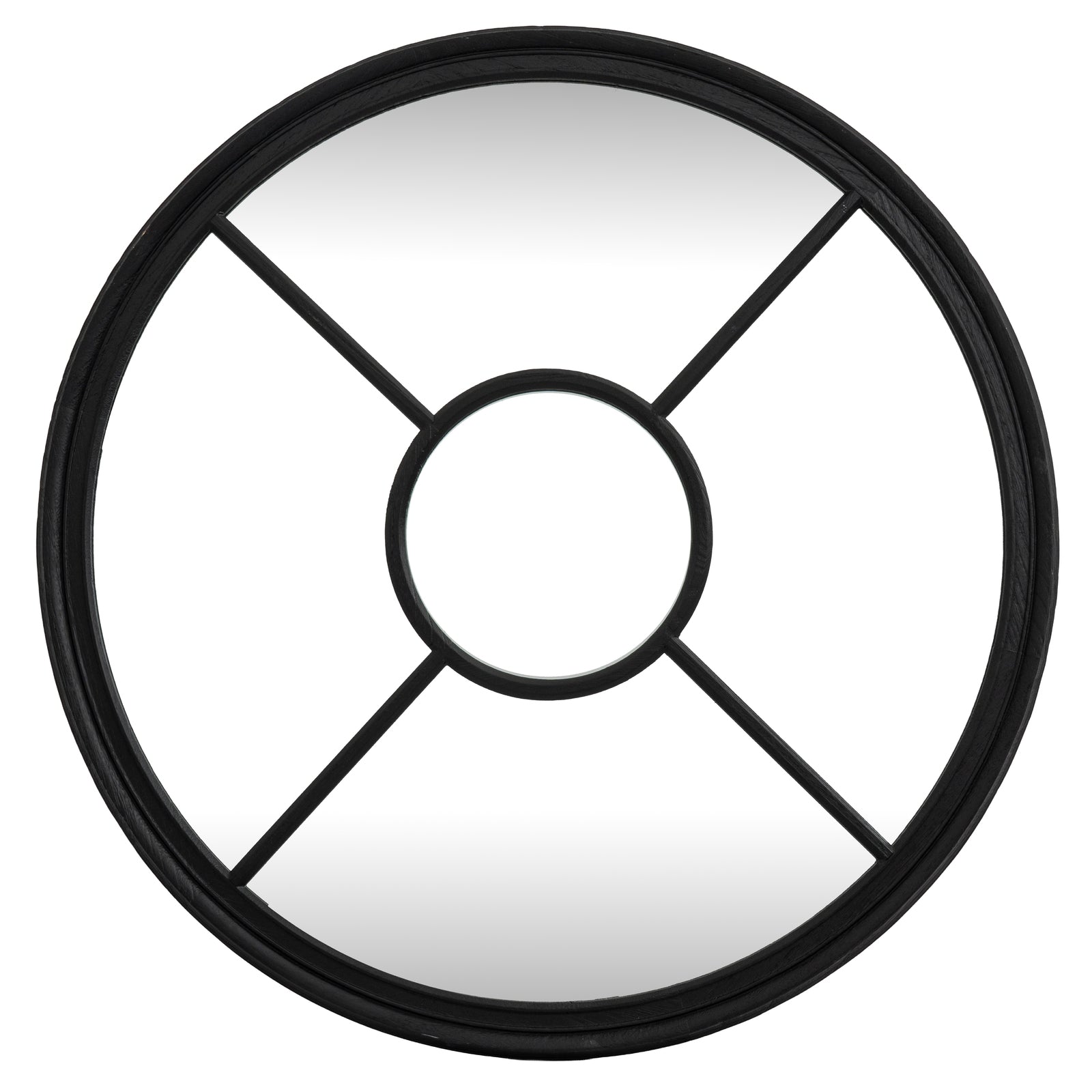 Black Wood Round Window Mirror – IOVEM