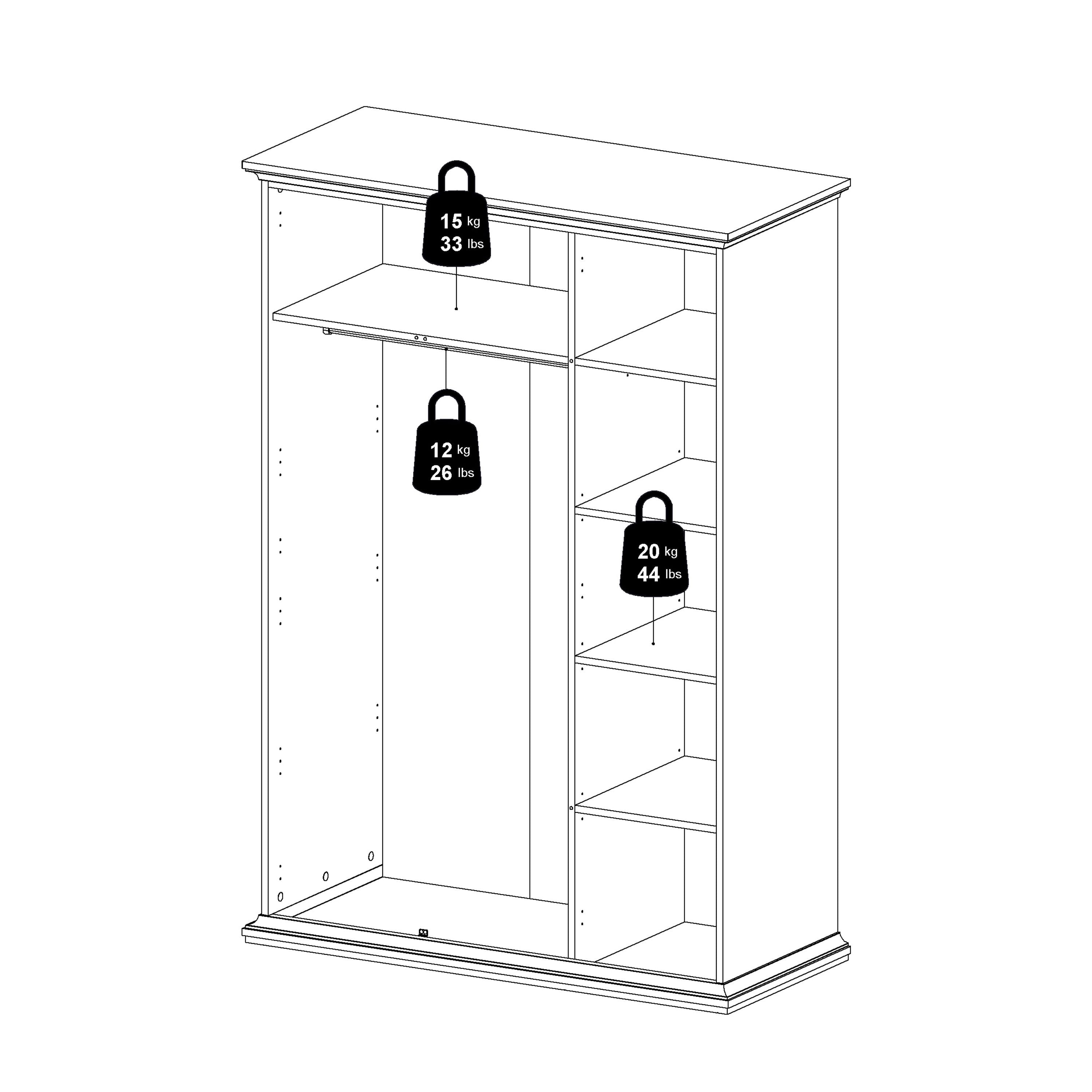 Paris Wardrobe with 3 Doors in Matt Grey