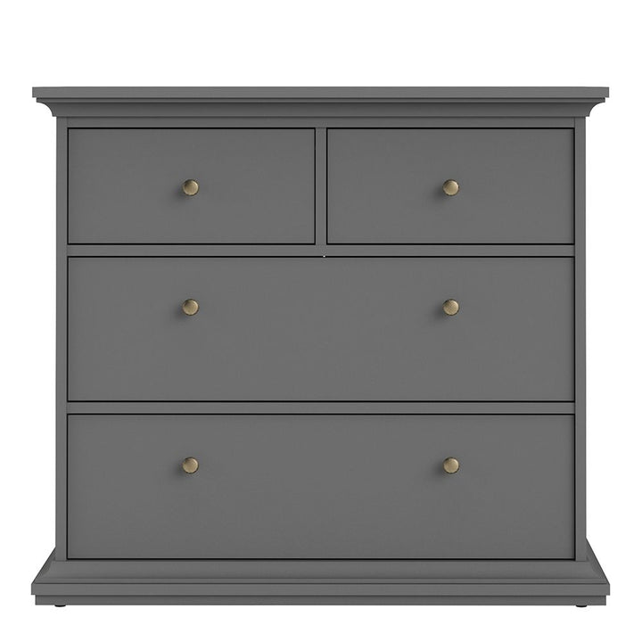 Paris Chest of 4 Drawers in Matt Grey