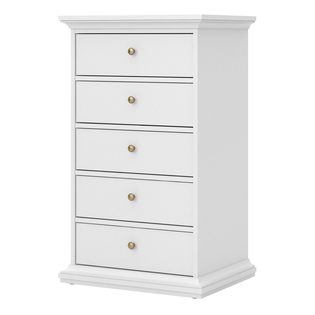 Paris Chest 5 Drawers in White