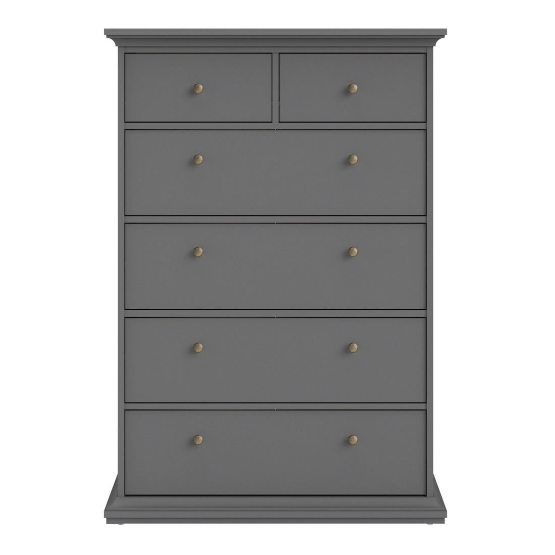 Paris Chest of 6 Drawers in Matt Grey