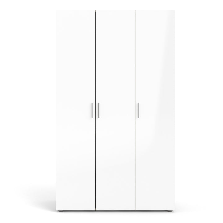 Pepe Wardrobe with 3 Doors in Oak with White High Gloss