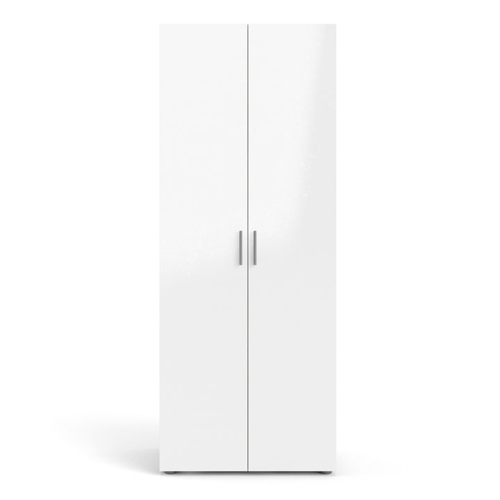 Pepe Wardrobe with 2 Doors in Oak with White High Gloss