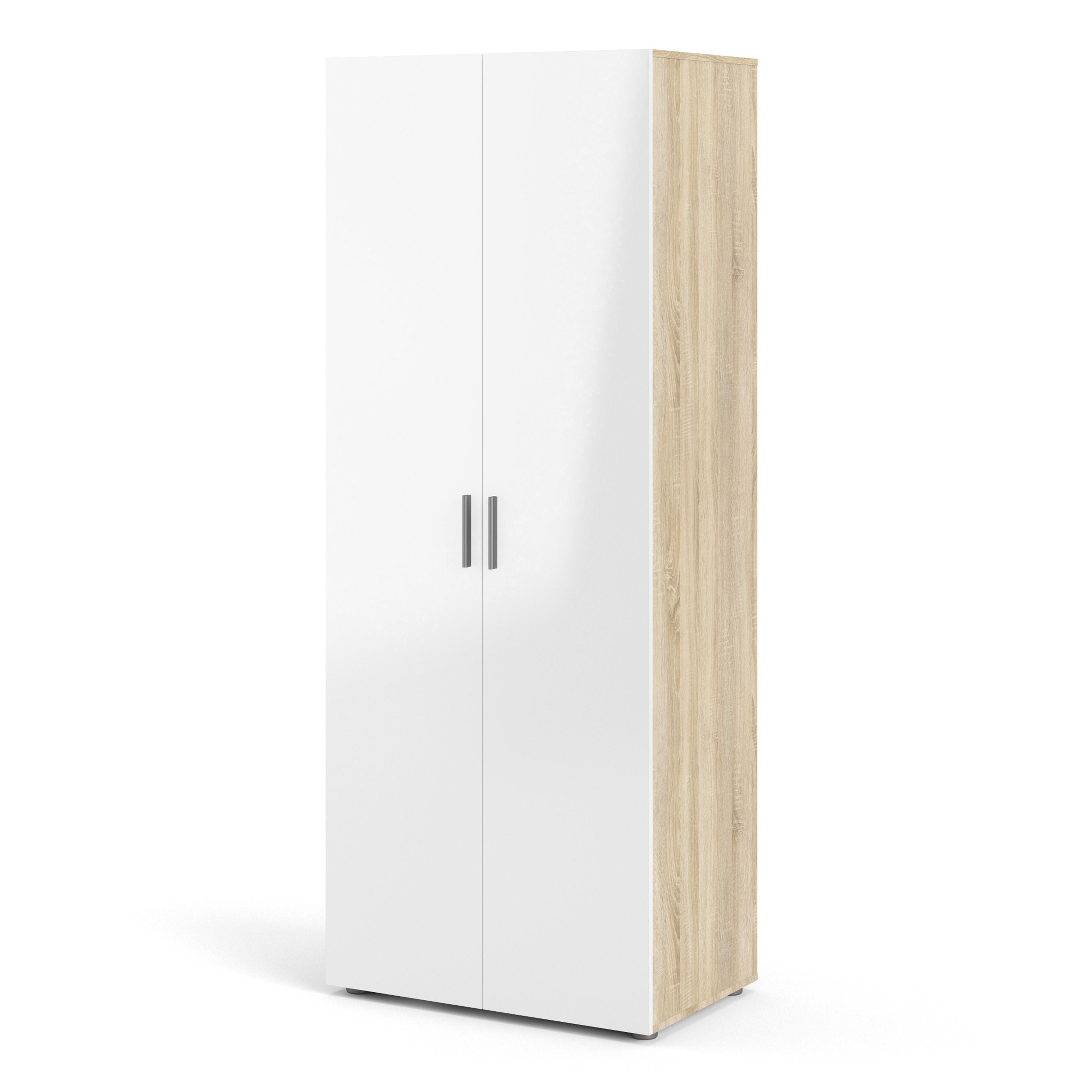 Pepe Wardrobe with 2 Doors in Oak with White High Gloss