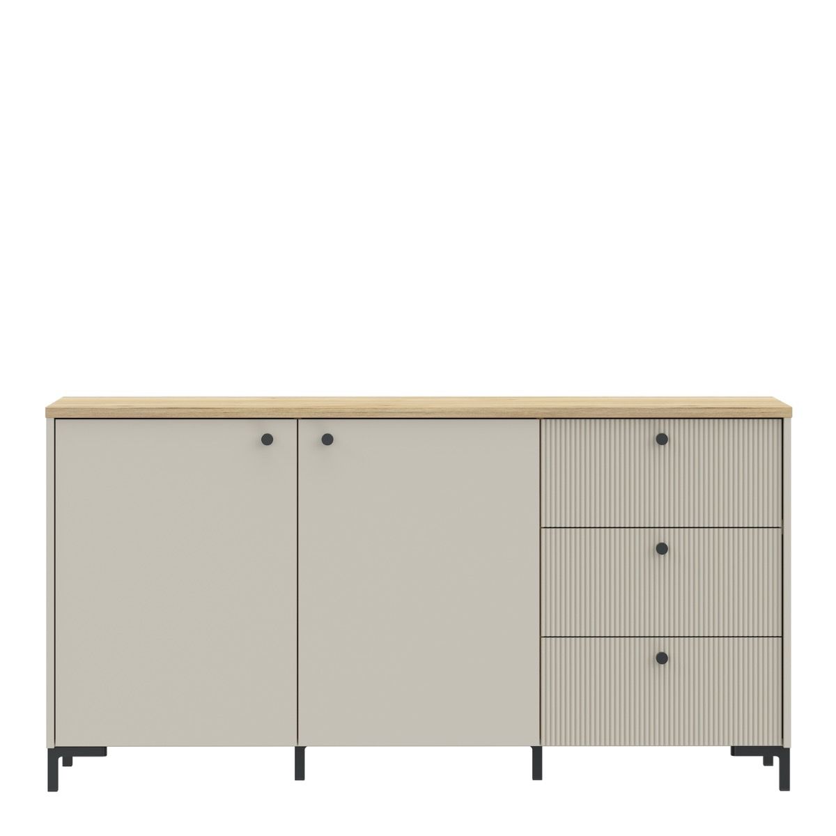 Bixbite Wide Fluted Sideboard in Mauvella Oak & Sand – image 2