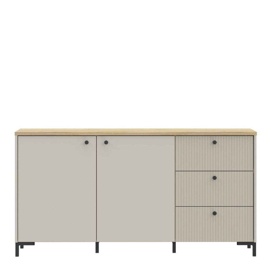 Bixbite Wide Fluted Sideboard in Mauvella Oak & Sand – image 2