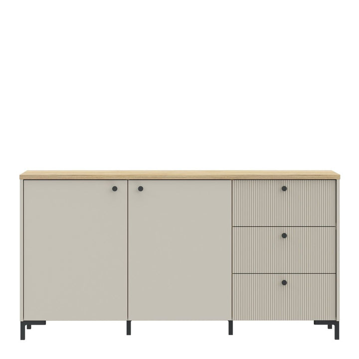 Bixbite Wide Fluted Sideboard in Mauvella Oak & Sand – image 2
