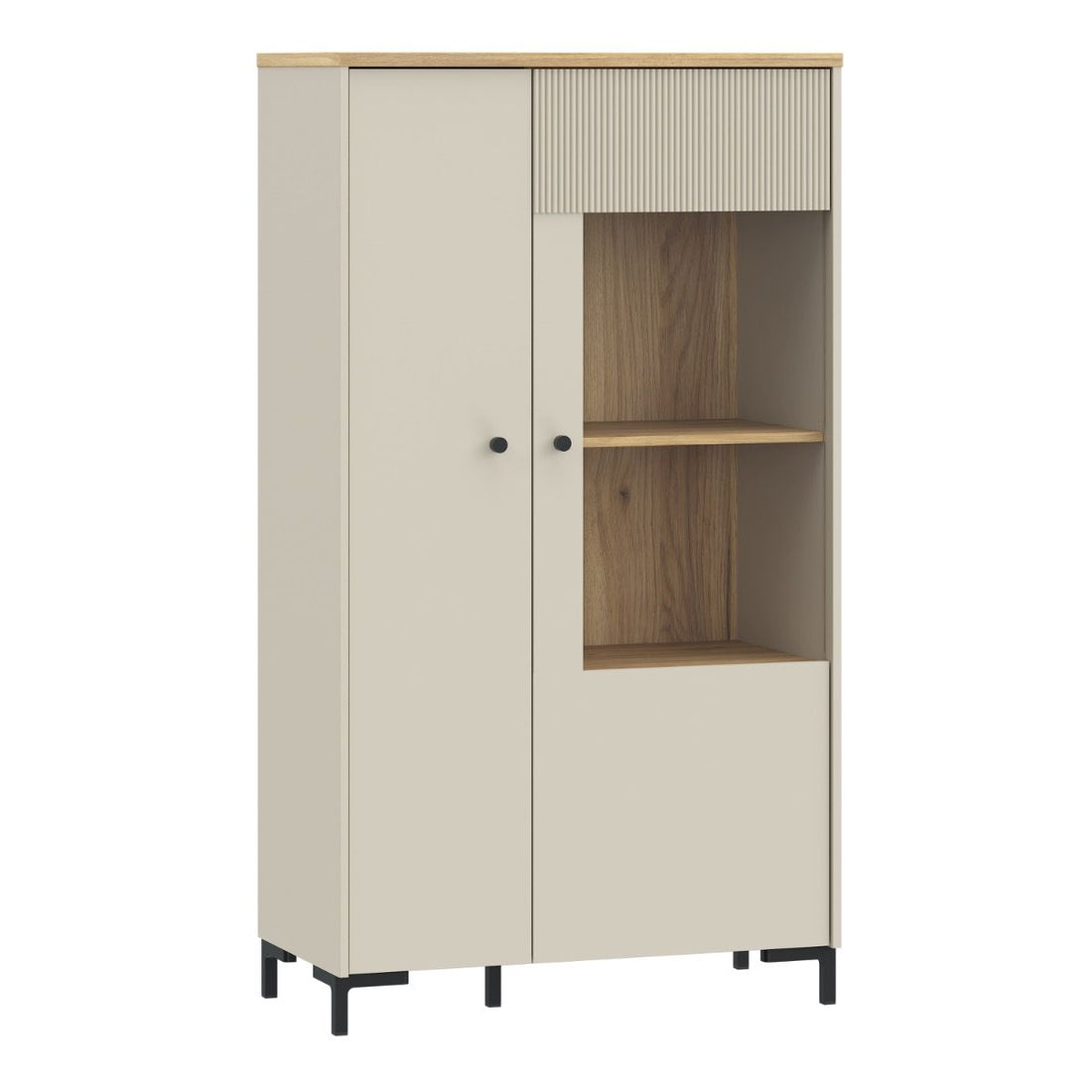 Bixbite Fluted Display Cabinet in Mauvella Oak & Sand – IOVEM
