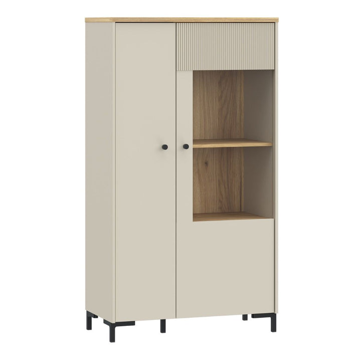 Bixbite Fluted Display Cabinet in Mauvella Oak & Sand – IOVEM
