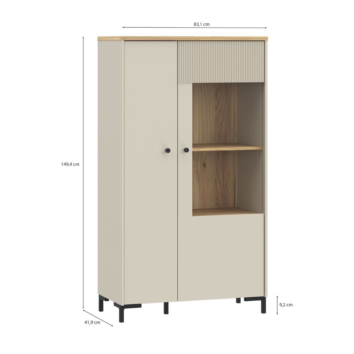Bixbite Fluted Display Cabinet in Mauvella Oak & Sand – image 11
