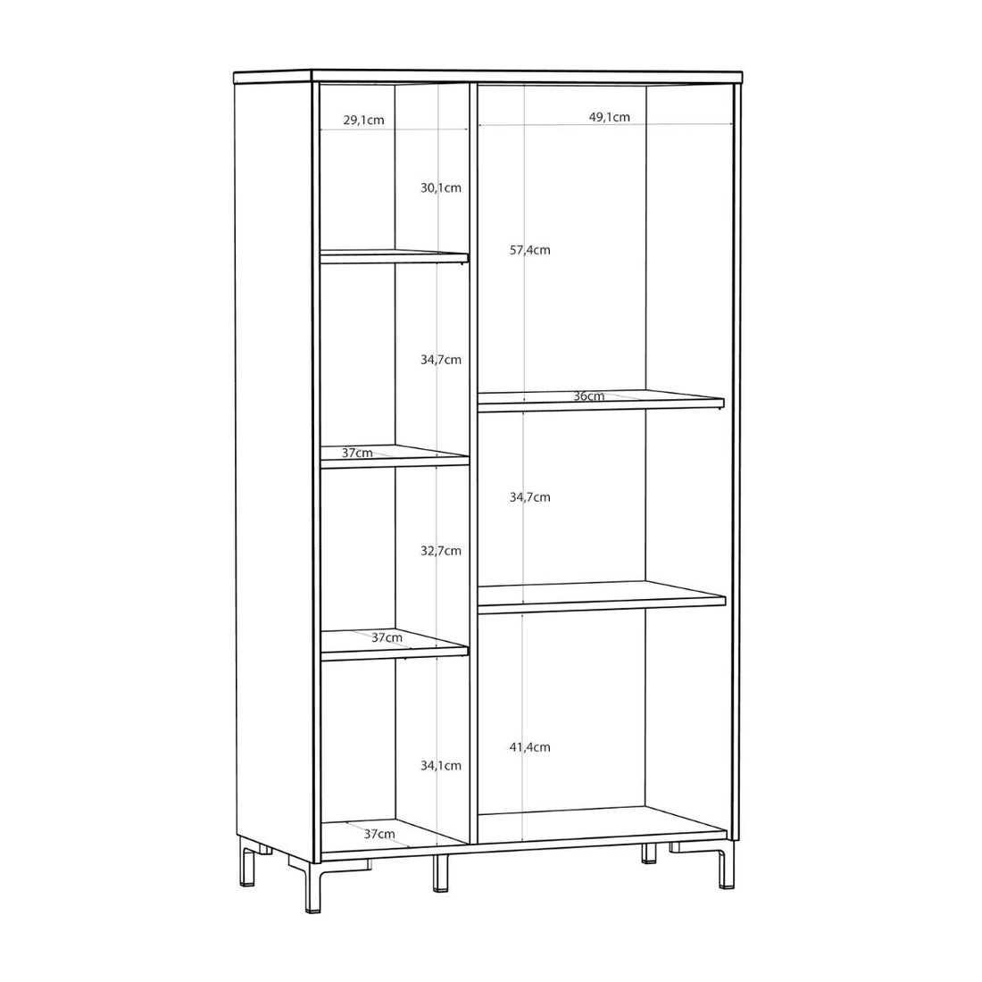 Bixbite Fluted Display Cabinet in Mauvella Oak & Sand – image 12