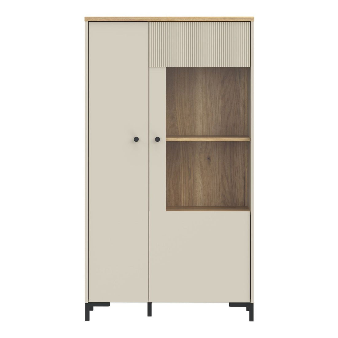 Bixbite Fluted Display Cabinet in Mauvella Oak & Sand – image 2