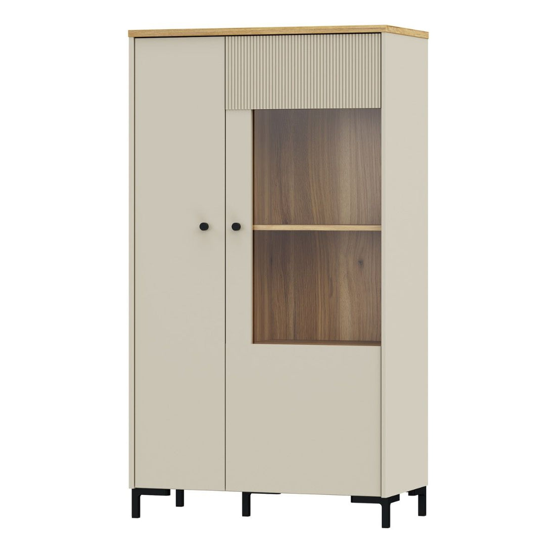 Bixbite Fluted Display Cabinet in Mauvella Oak & Sand – image 3