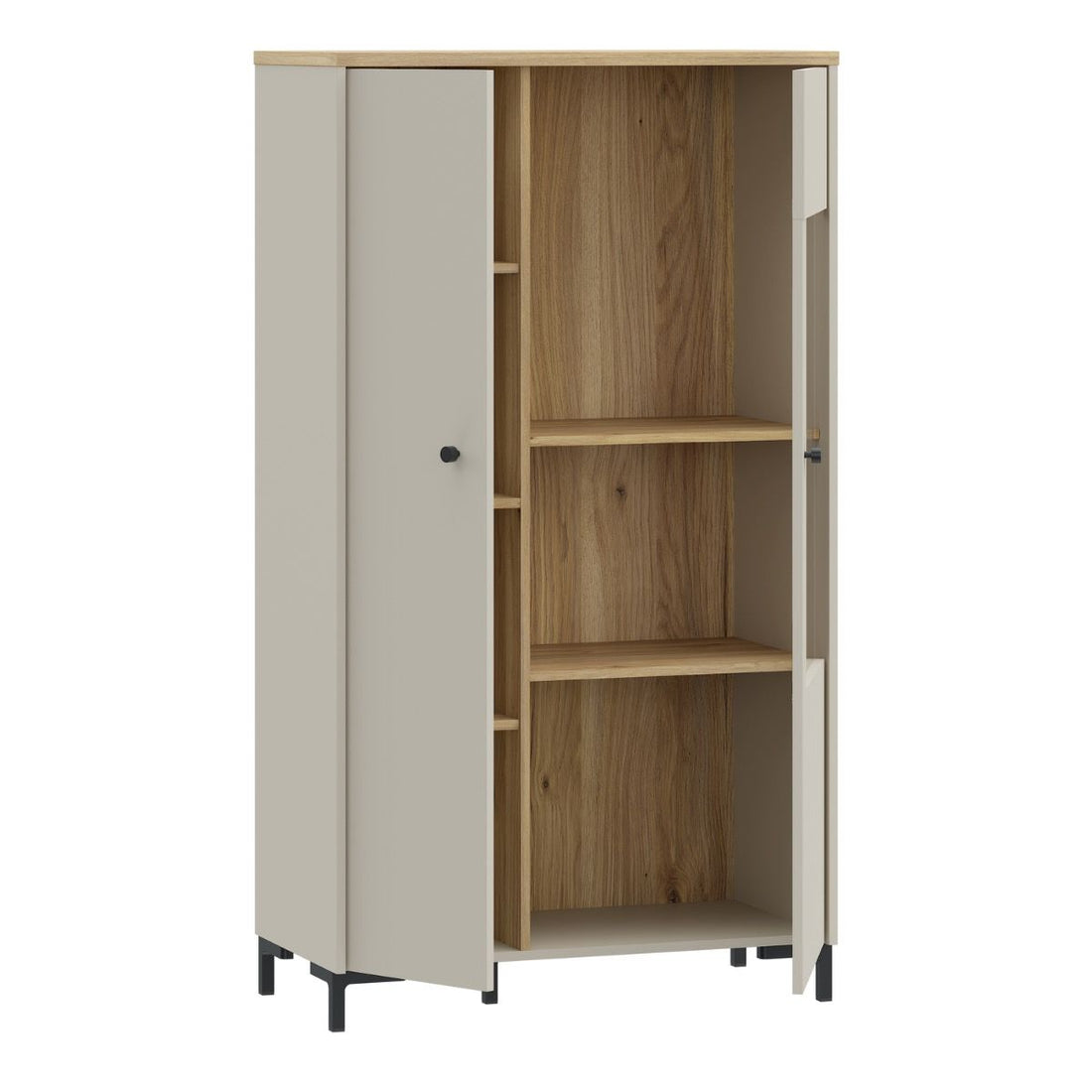 Bixbite Fluted Display Cabinet in Mauvella Oak & Sand – image 4