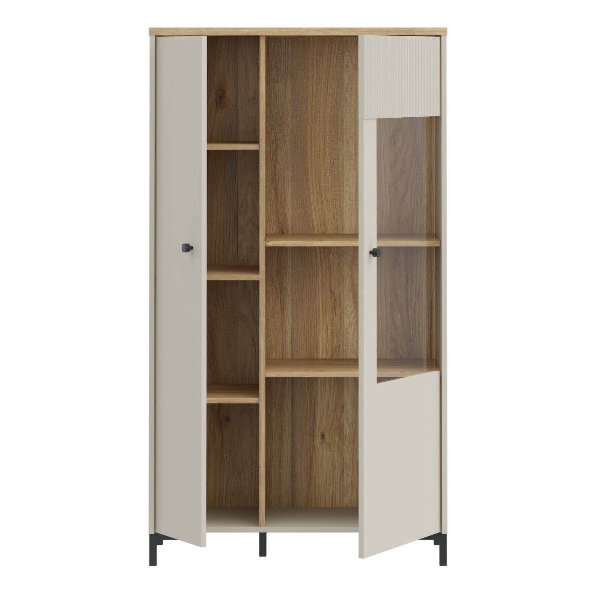 Bixbite Fluted Display Cabinet in Mauvella Oak & Sand – image 5