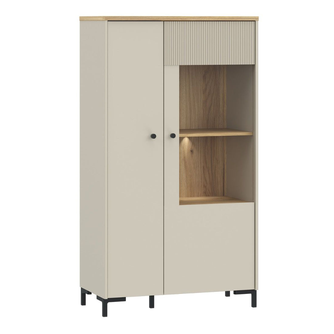 Bixbite Fluted Display Cabinet in Mauvella Oak & Sand – image 6