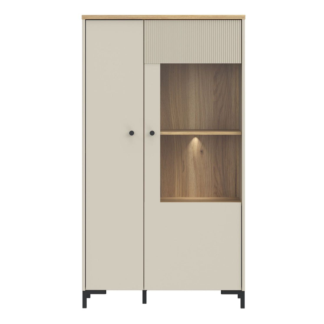 Bixbite Fluted Display Cabinet in Mauvella Oak & Sand – image 7