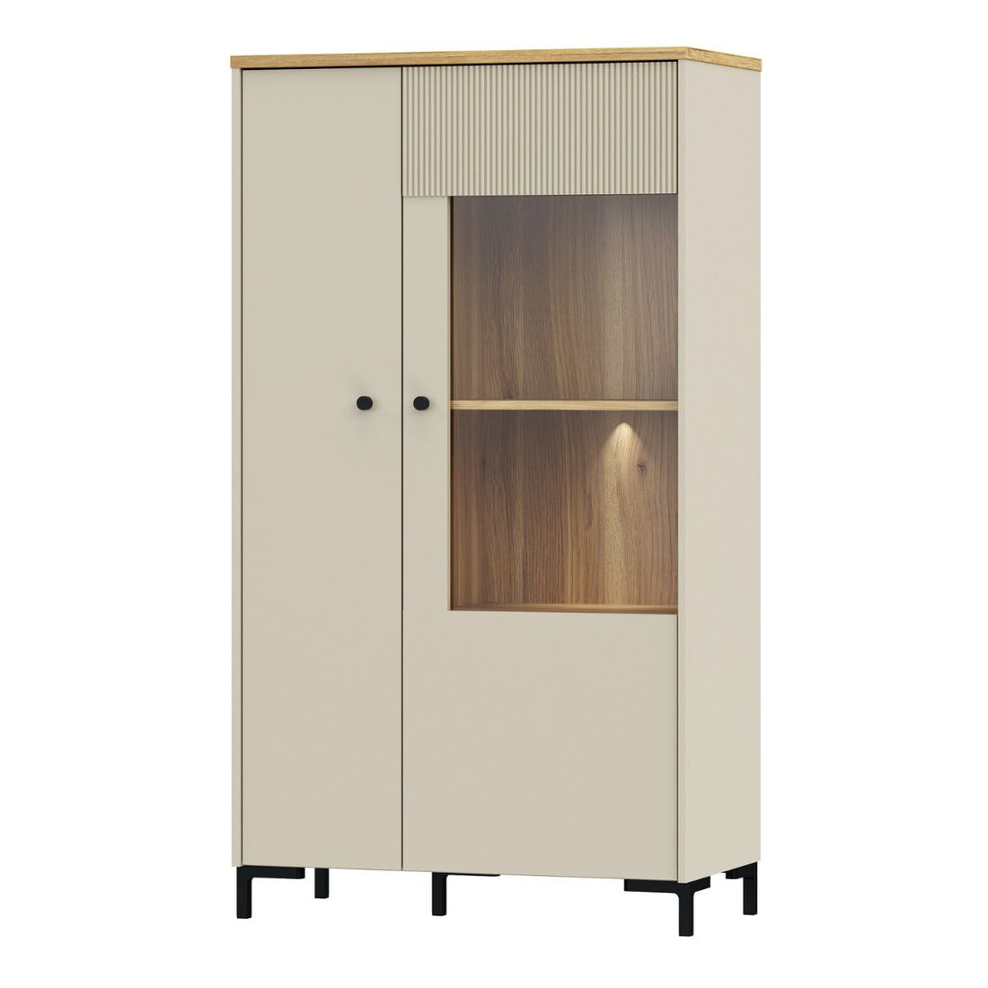 Bixbite Fluted Display Cabinet in Mauvella Oak & Sand – image 8