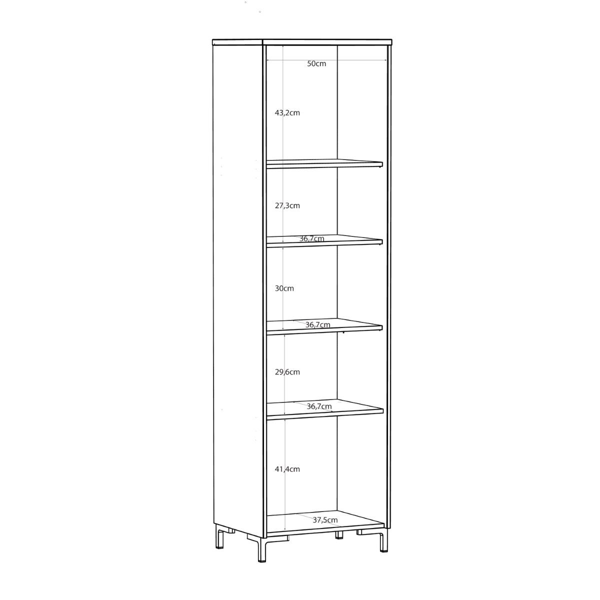 Bixbite Tall Fluted Display Cabinet in Mauvella Oak & Sand – image 13
