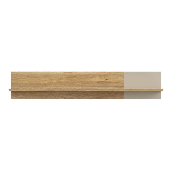 Bixbite Wall Shelf with Sliding Panel in Mauvella Oak & Sand – image 2