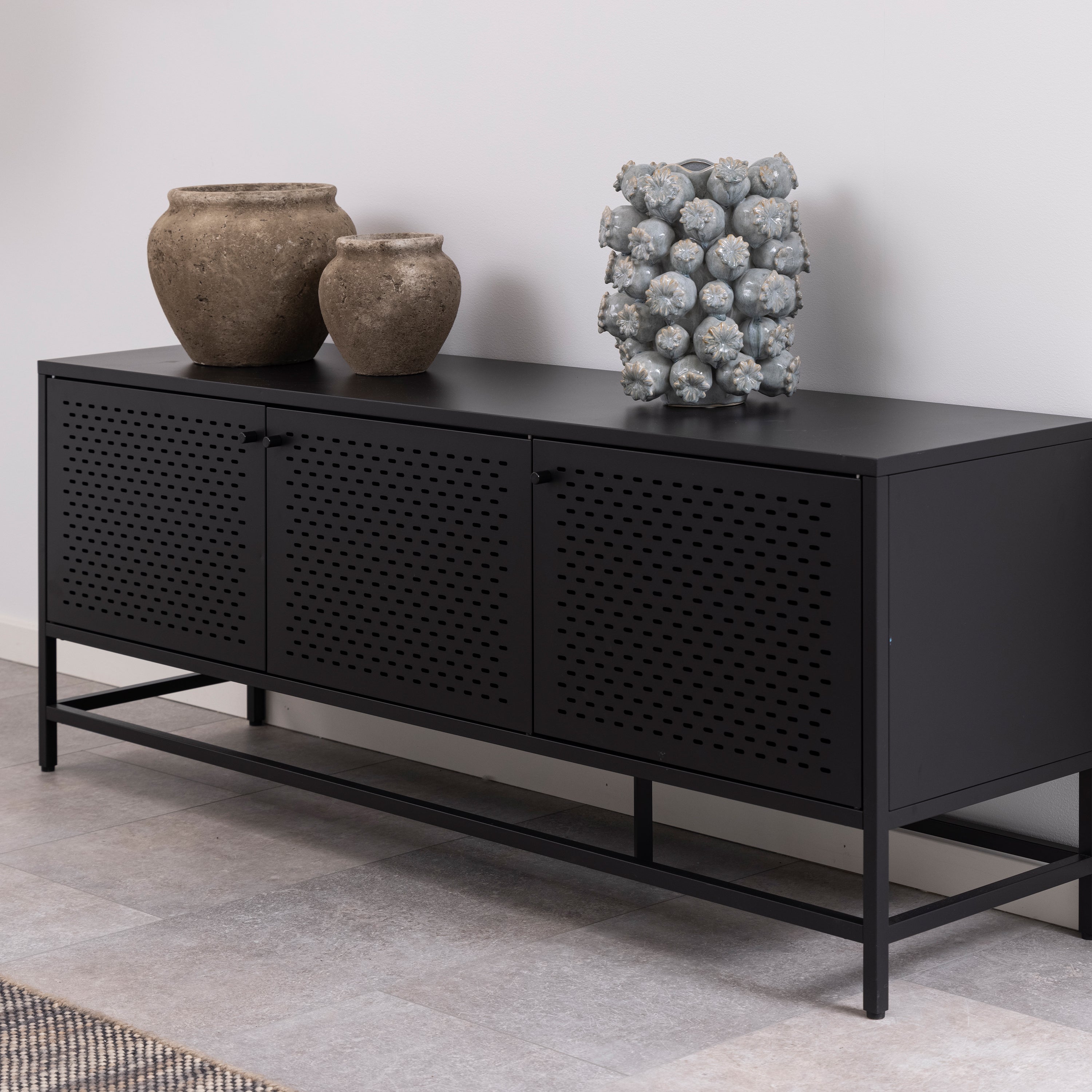 Manchester 3 Door Sideboard in Matt Black