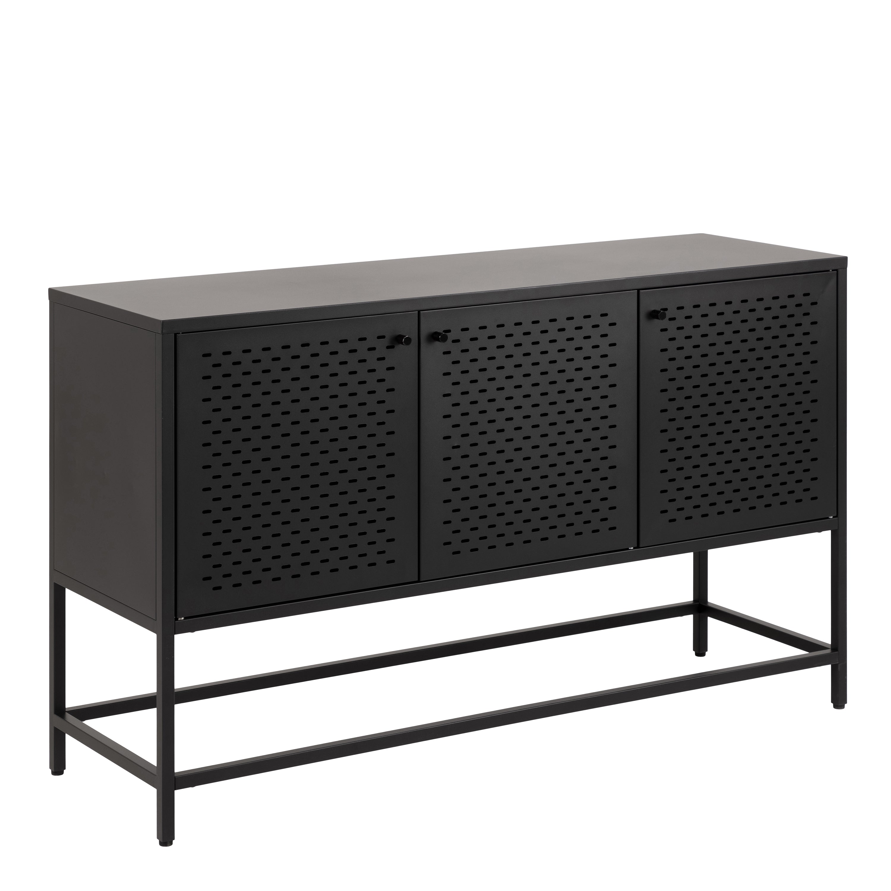 Manchester 3 Door Raised Sideboard in Matt Black