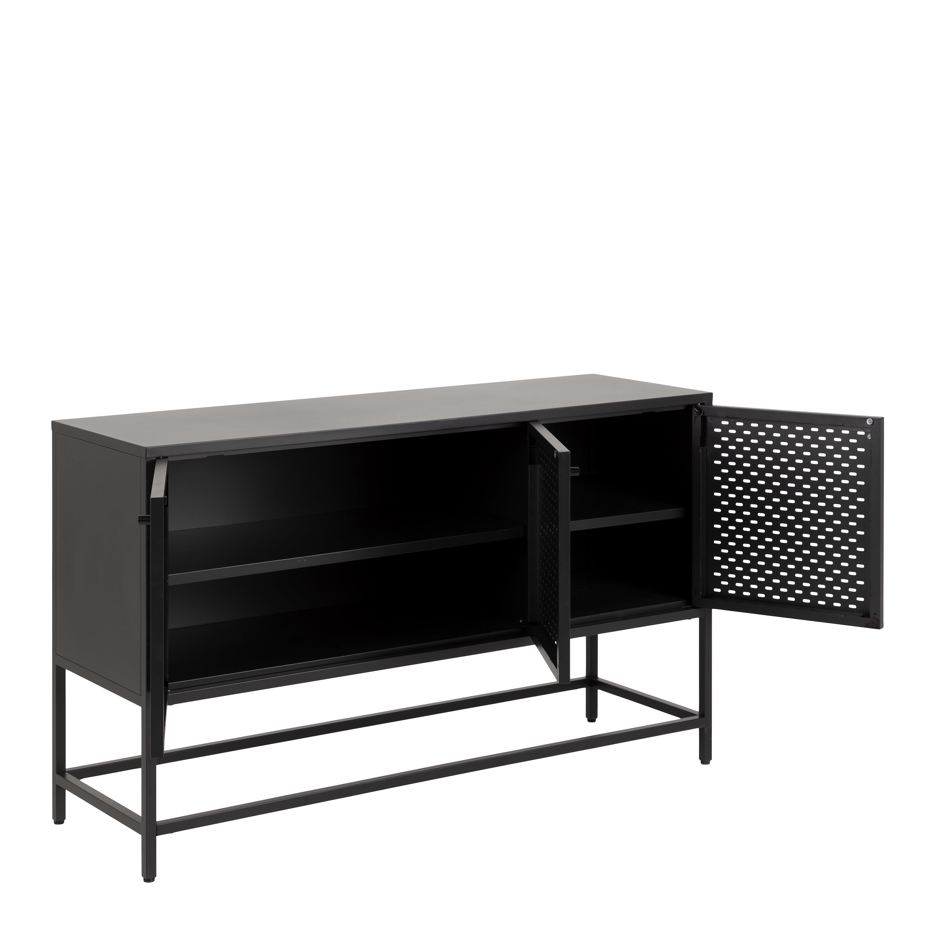 Manchester 3 Door Raised Sideboard in Matt Black