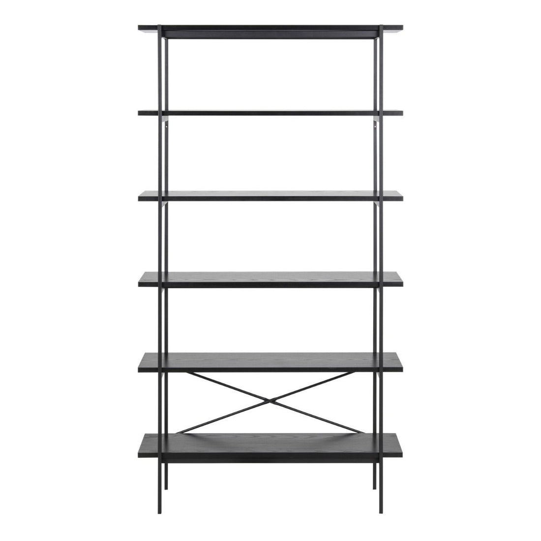 Angus Bookcase with 5 Shelves in Black