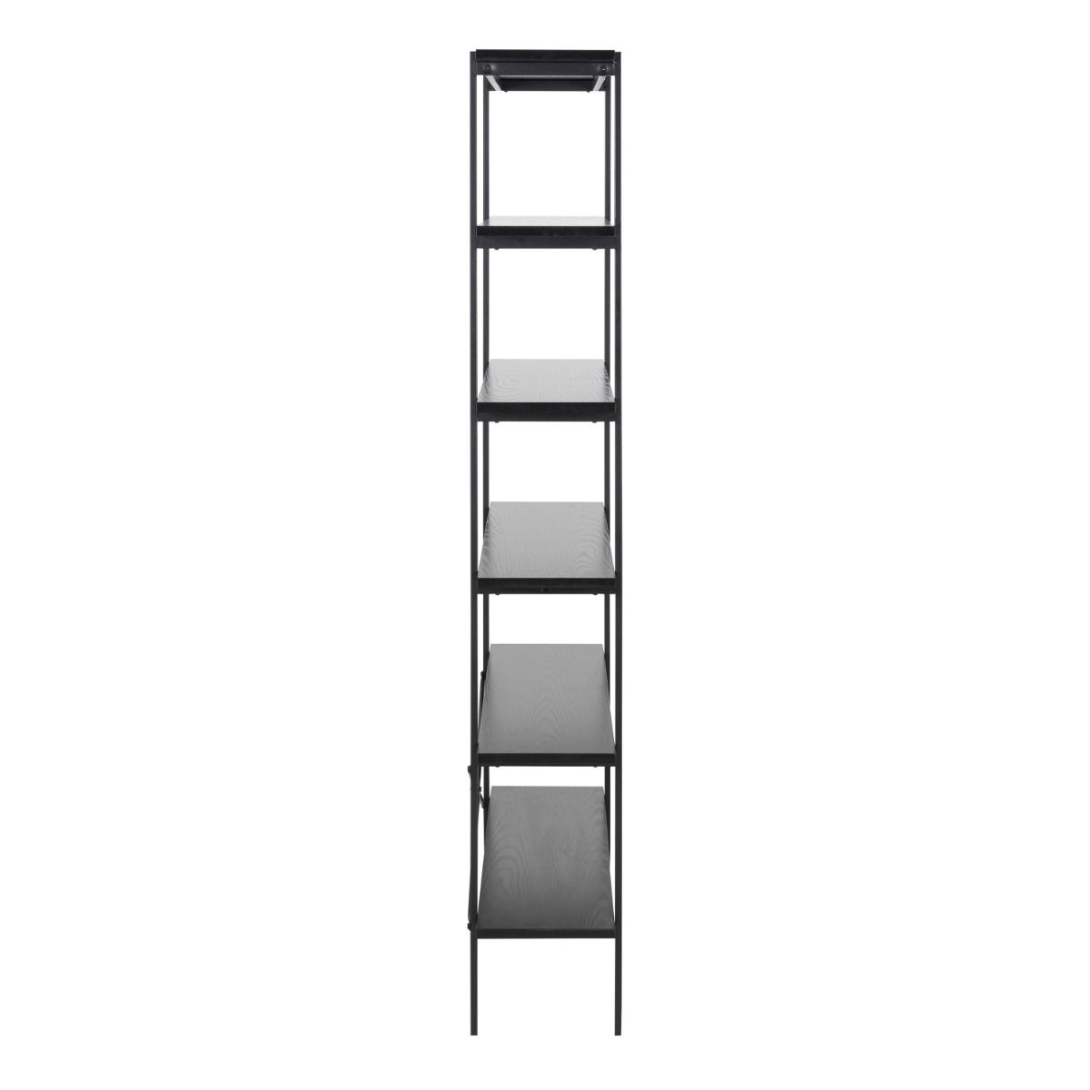 Angus Bookcase with 5 Shelves in Black