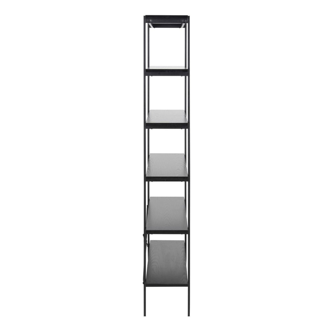 Angus Bookcase with 5 Shelves in Black