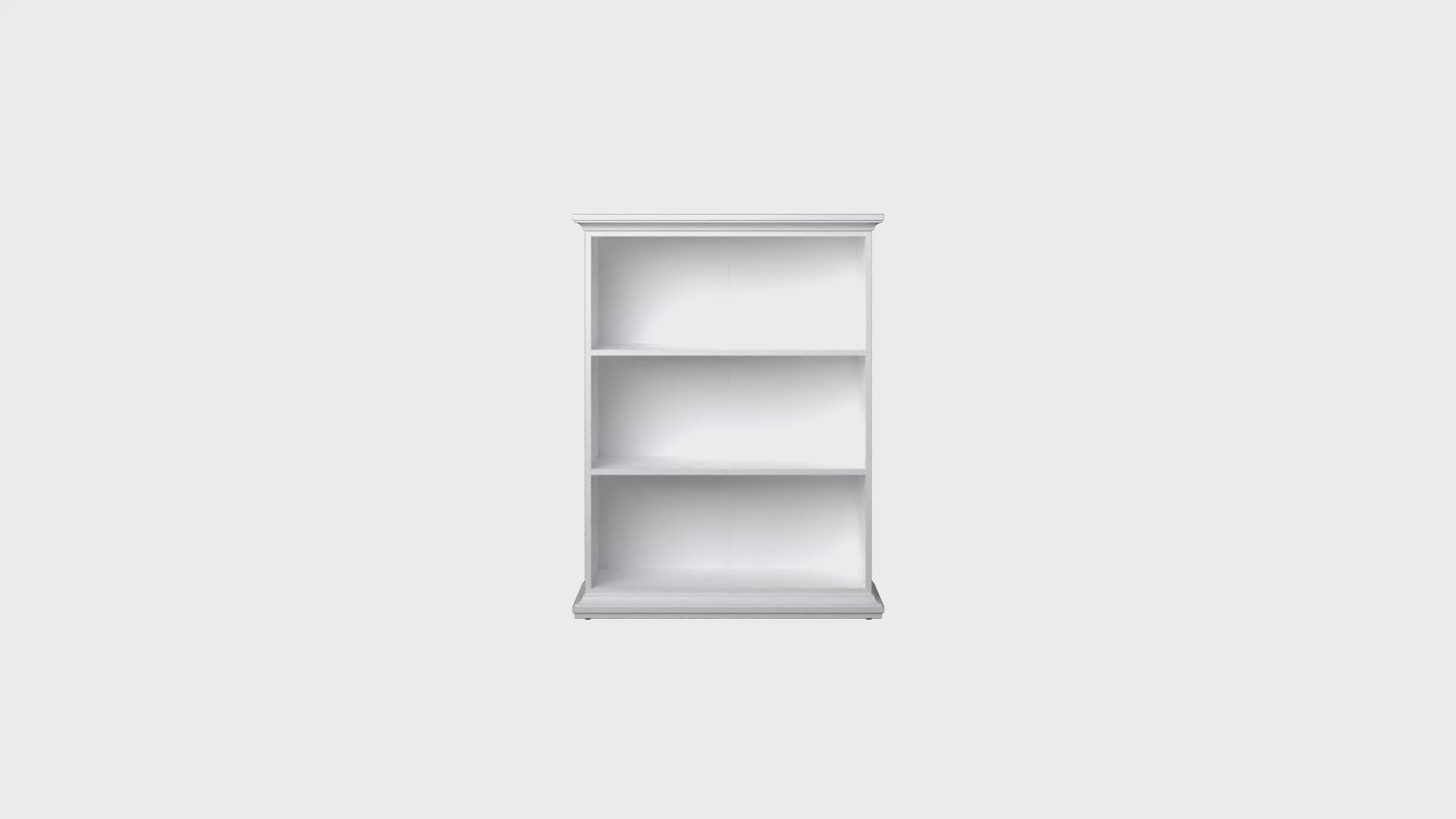 Paris Low Bookcase in White