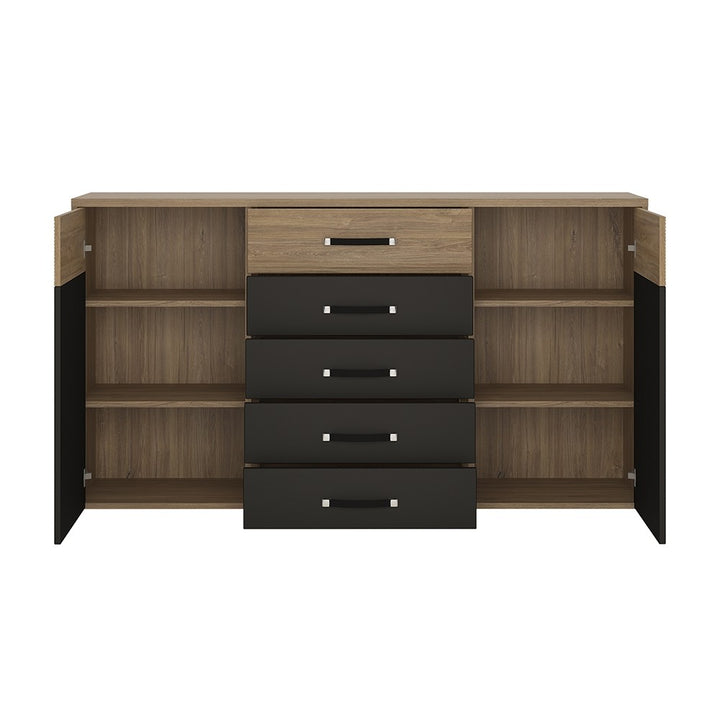 Monaco 2 door 5 drawer wide cupboard