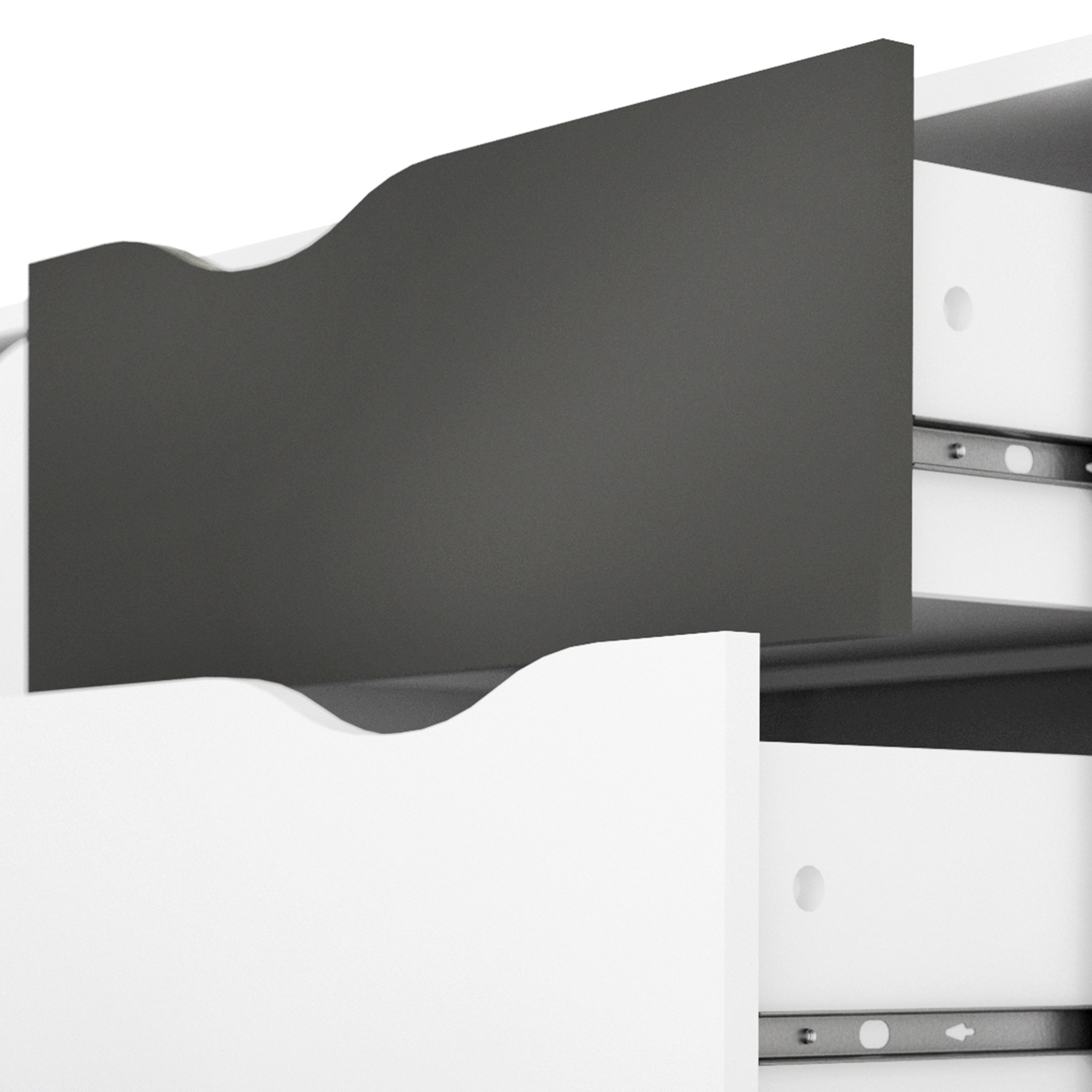 Oslo Sideboard - Large - 3 Drawers 2 Doors in White and Black Matt