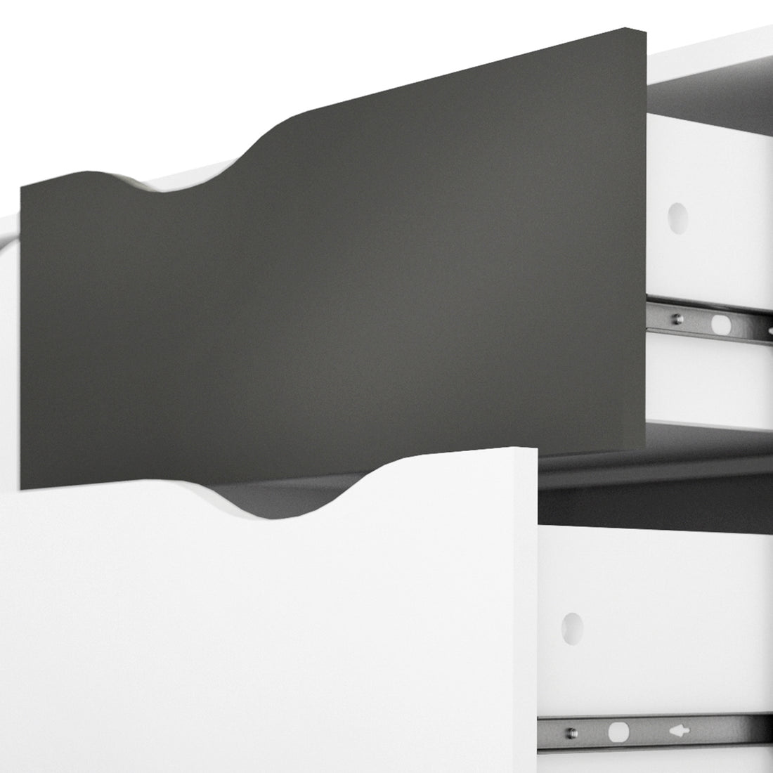 Oslo Sideboard - Large - 3 Drawers 2 Doors in White and Black Matt