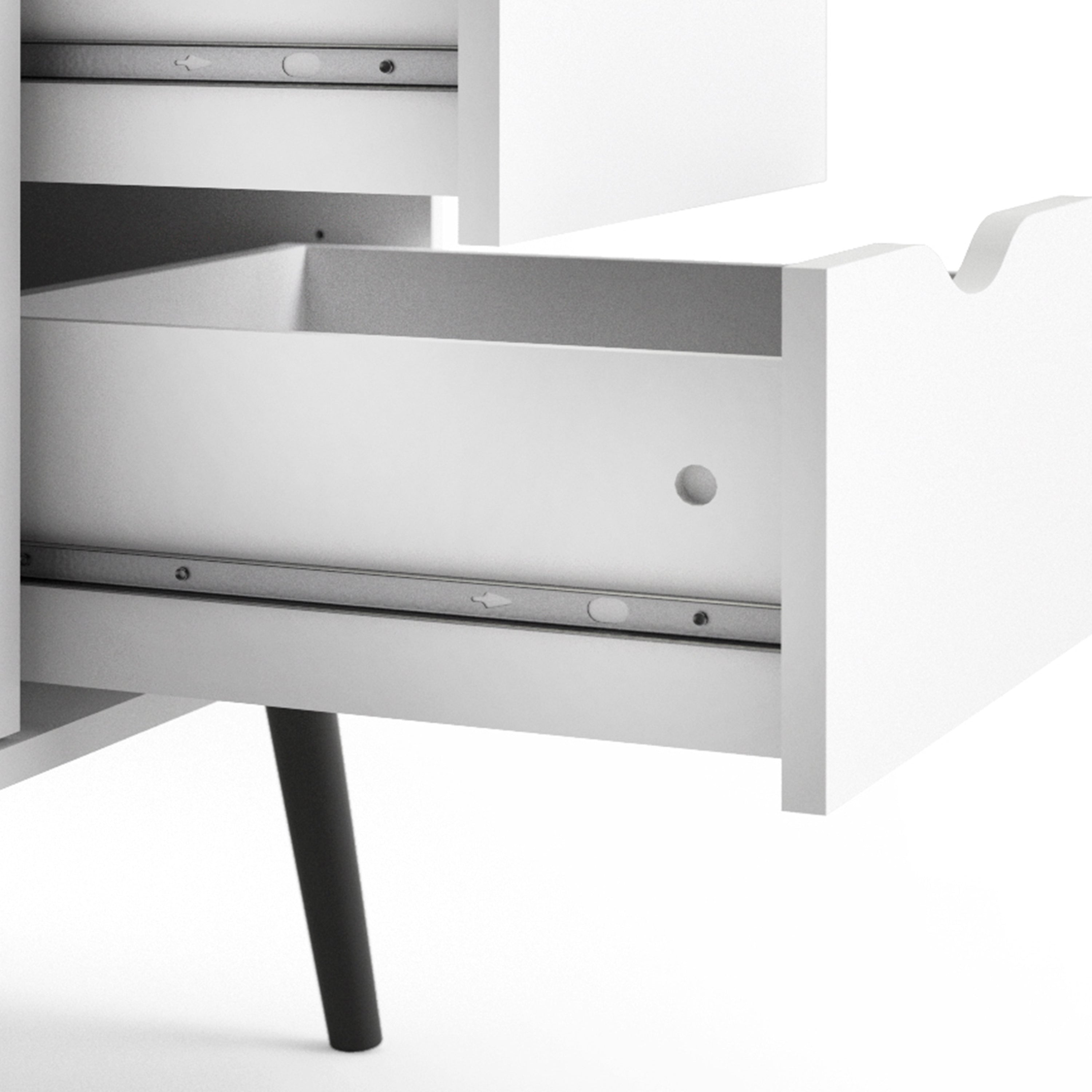 Oslo Sideboard - Large - 3 Drawers 2 Doors in White and Black Matt
