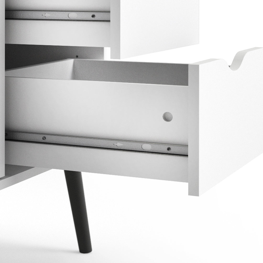 Oslo Sideboard - Large - 3 Drawers 2 Doors in White and Black Matt