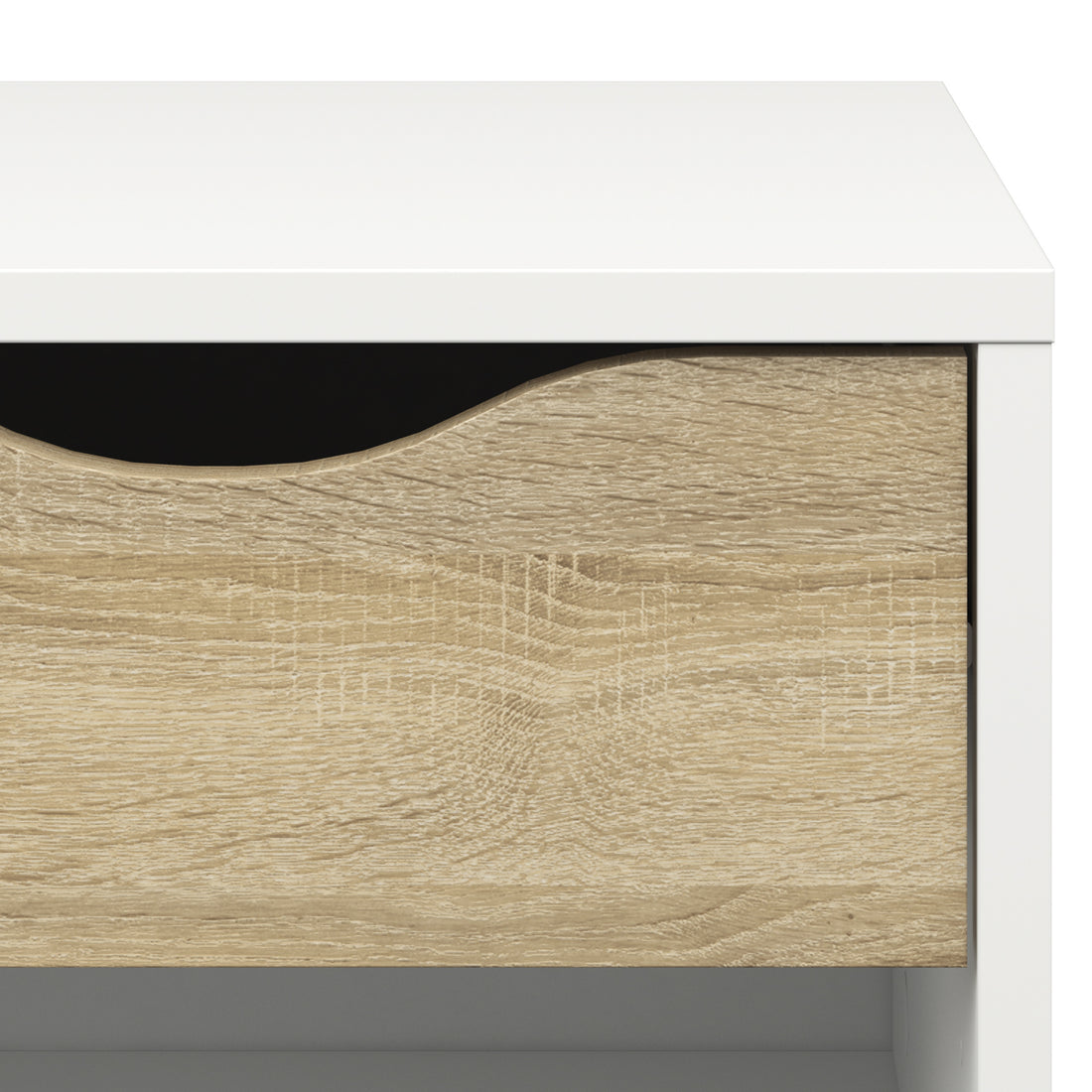 Oslo Bedside 1 Drawer in White and Oak