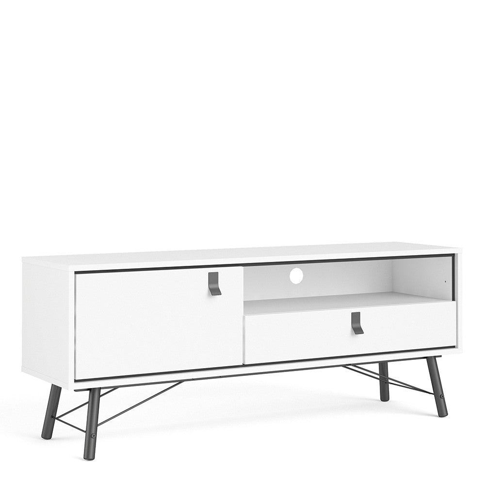Ry TV-unit 1 door + 1 drawer (White)