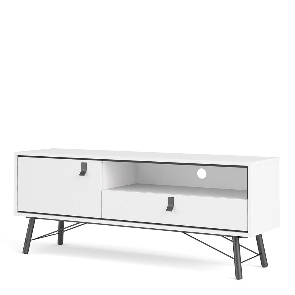 Ry TV-unit 1 door + 1 drawer (White)